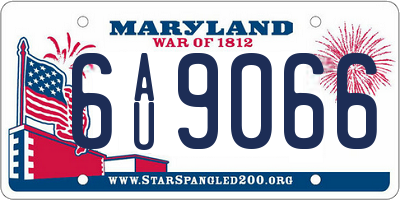 MD license plate 6AU9066