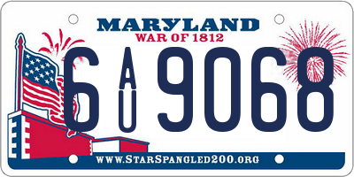 MD license plate 6AU9068
