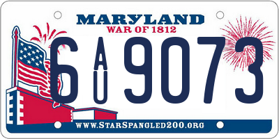 MD license plate 6AU9073