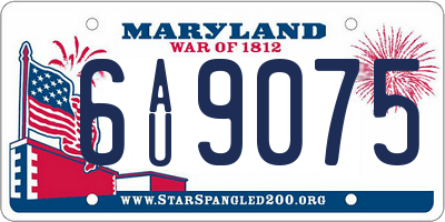 MD license plate 6AU9075