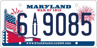 MD license plate 6AU9085