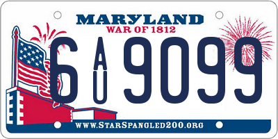 MD license plate 6AU9099