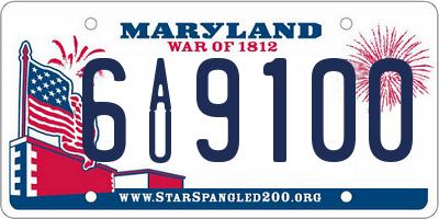 MD license plate 6AU9100