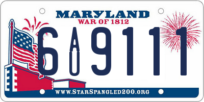 MD license plate 6AU9111