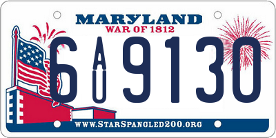 MD license plate 6AU9130