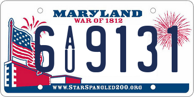 MD license plate 6AU9131