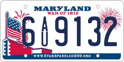 MD license plate 6AU9132