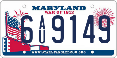 MD license plate 6AU9149