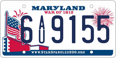MD license plate 6AU9155