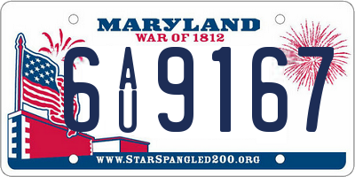 MD license plate 6AU9167
