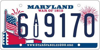 MD license plate 6AU9170