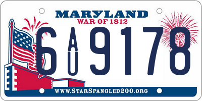 MD license plate 6AU9178