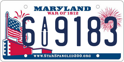 MD license plate 6AU9183