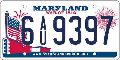 MD license plate 6AU9397
