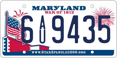 MD license plate 6AU9435