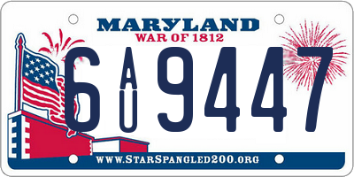 MD license plate 6AU9447