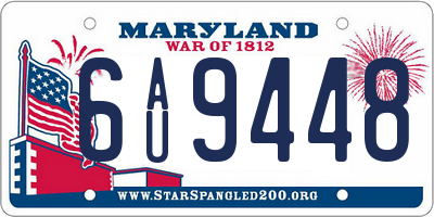 MD license plate 6AU9448
