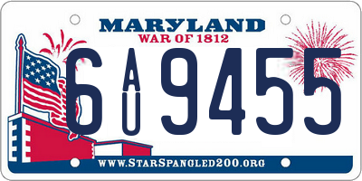 MD license plate 6AU9455
