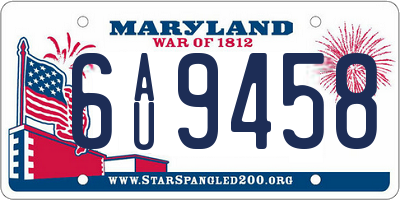 MD license plate 6AU9458