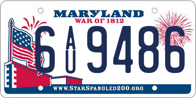 MD license plate 6AU9486