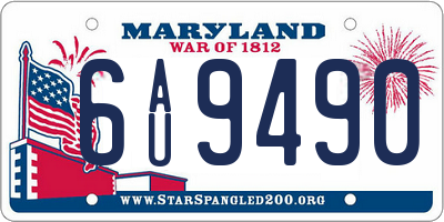 MD license plate 6AU9490