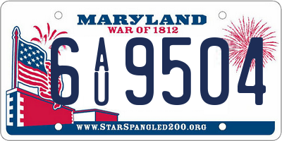MD license plate 6AU9504