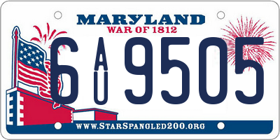 MD license plate 6AU9505