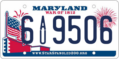 MD license plate 6AU9506