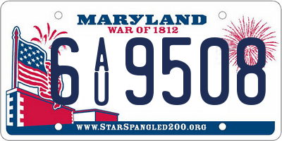 MD license plate 6AU9508