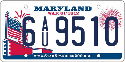 MD license plate 6AU9510