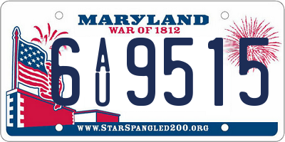 MD license plate 6AU9515