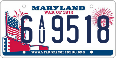 MD license plate 6AU9518