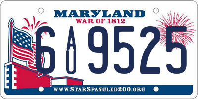 MD license plate 6AU9525