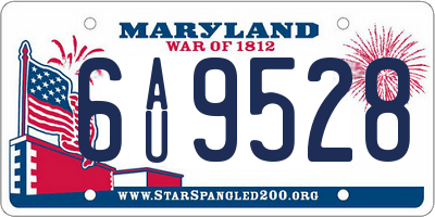 MD license plate 6AU9528