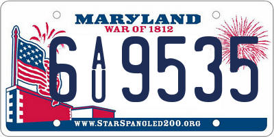 MD license plate 6AU9535