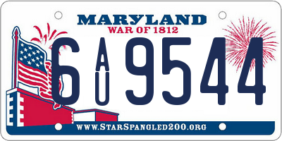 MD license plate 6AU9544