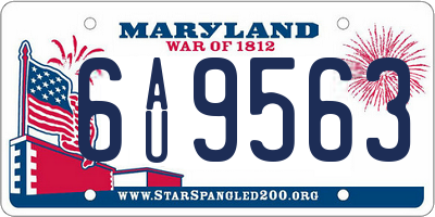 MD license plate 6AU9563