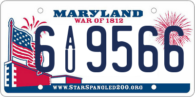 MD license plate 6AU9566