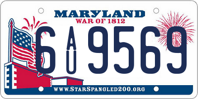 MD license plate 6AU9569