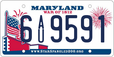 MD license plate 6AU9591