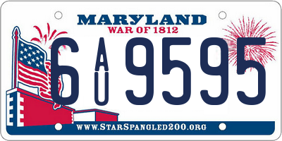 MD license plate 6AU9595