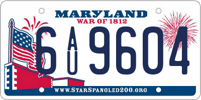 MD license plate 6AU9604