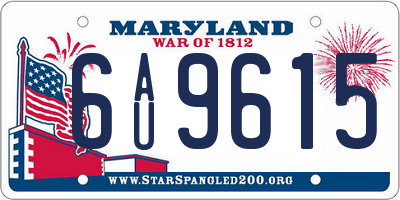 MD license plate 6AU9615