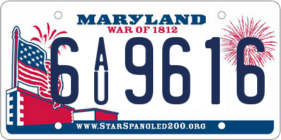 MD license plate 6AU9616