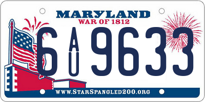 MD license plate 6AU9633
