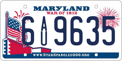 MD license plate 6AU9635