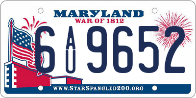 MD license plate 6AU9652