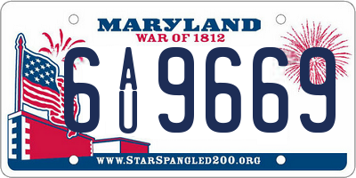MD license plate 6AU9669