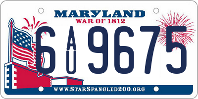 MD license plate 6AU9675