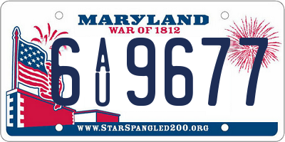MD license plate 6AU9677